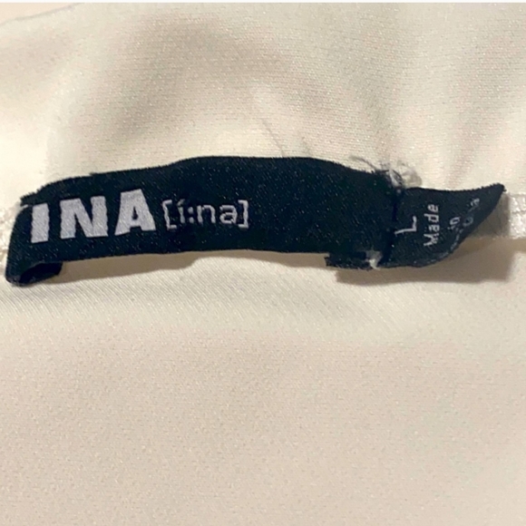 INA Cream/White Off The Shoulder  Exaggerated Bell Sleeve Top Size L - Picture 3 of 12